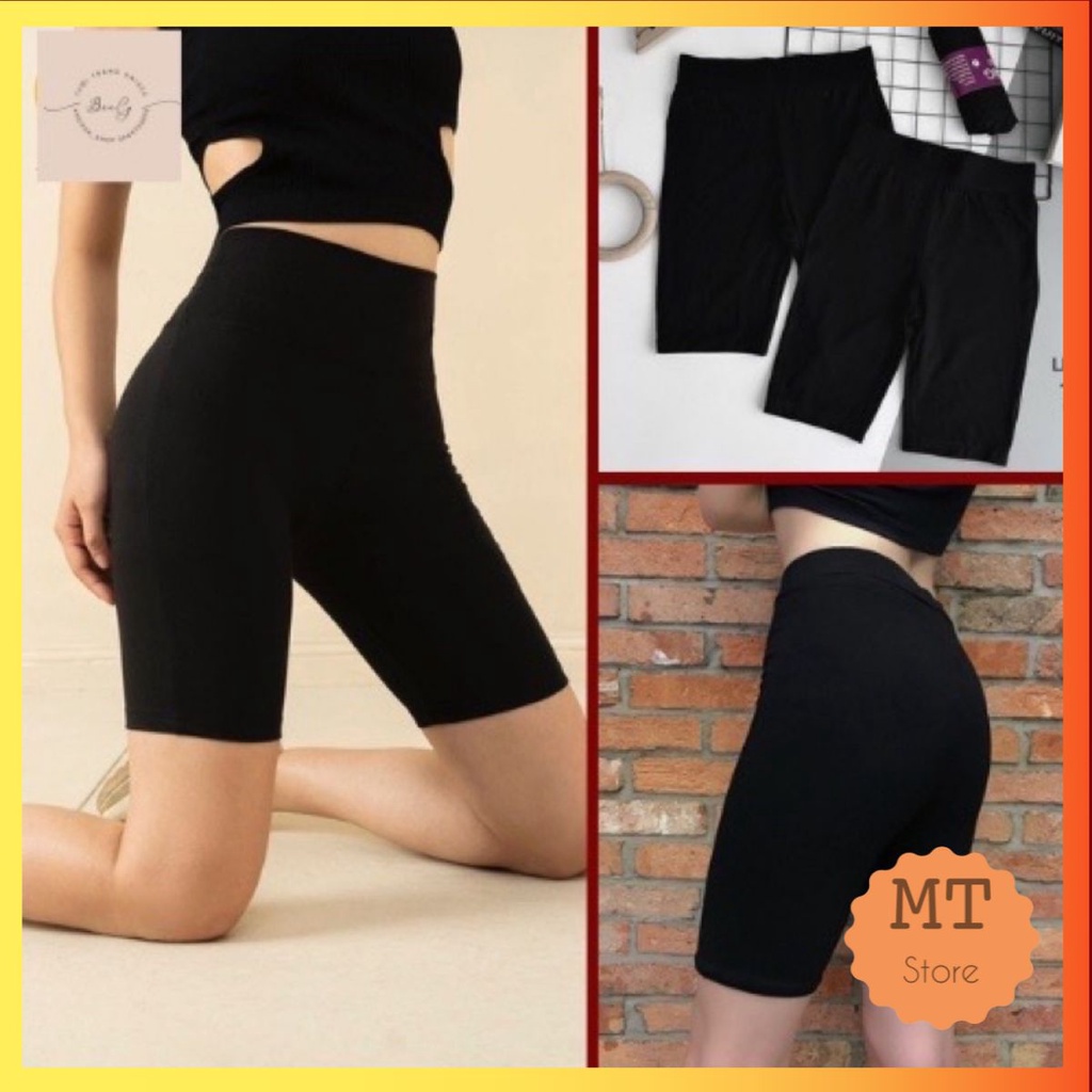 Quần legging ngố đùi lửng biker Rainbow Thái Lan chất Umi co giãn