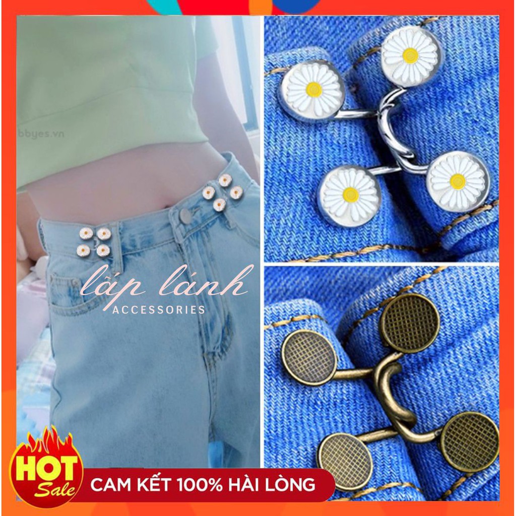 [HCM][Có sẵn] Nút khóa khuy bóp eo thu nhỏ size quần nút gài chỉnh lưng quần không cần đinh tán tiện lợi (bộ 1 bên)