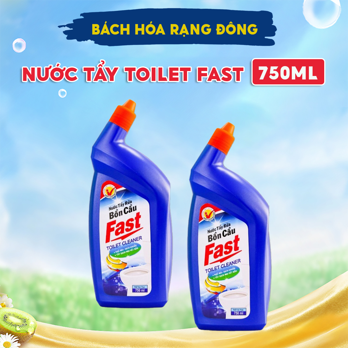 Nước tẩy bồn cầu nhà vệ sinh fast 750ml cực mạnh diệt khuẩn 99,9%