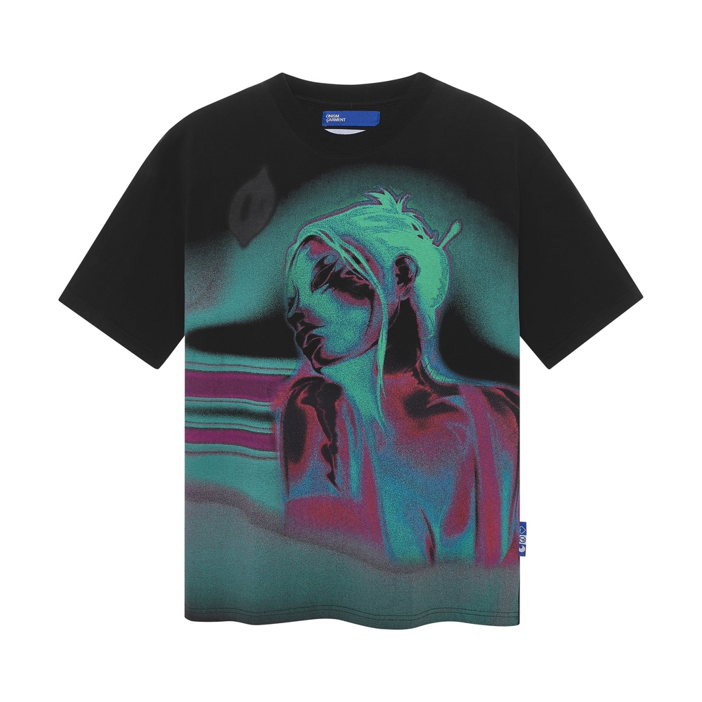 Luckáo thun unisex lucid lust-black green màu đen - basic tee onism