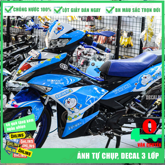 Tem Xe Exciter 150 ❤️ Decal Exciter 150 Doreamon ❤️ Tem Exciter Xanh Trắng ❤️ Phiên Bản Mới ❤️