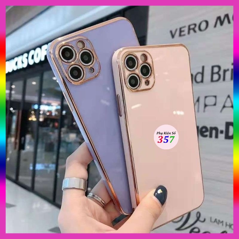 Ốp dẻo xi viền vuông giả IP 12 bảo vệ camera