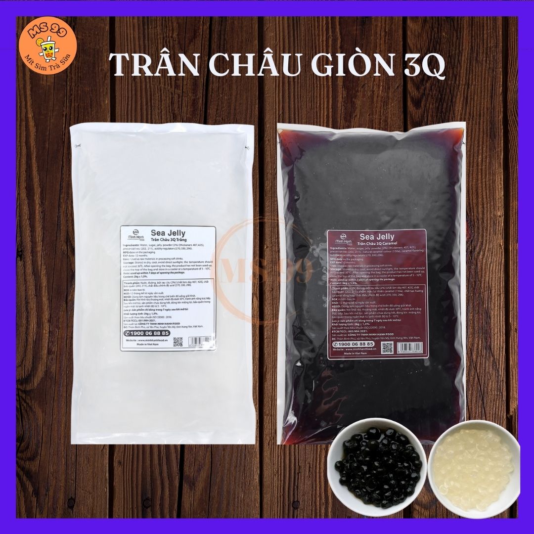 trân châu 3q/trân châu Sea Jelly minh hạnh đen/trắng Gói 2kg/MS99