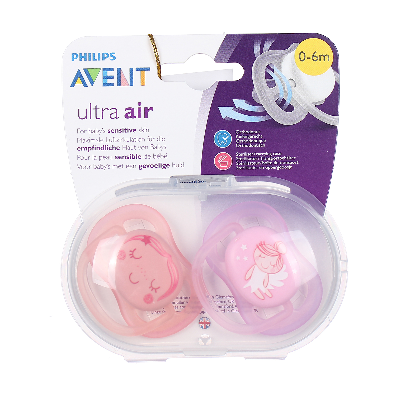 Ty ngậm đôi cho bé gái philips avent 0-6m màu ngẫu nhiên