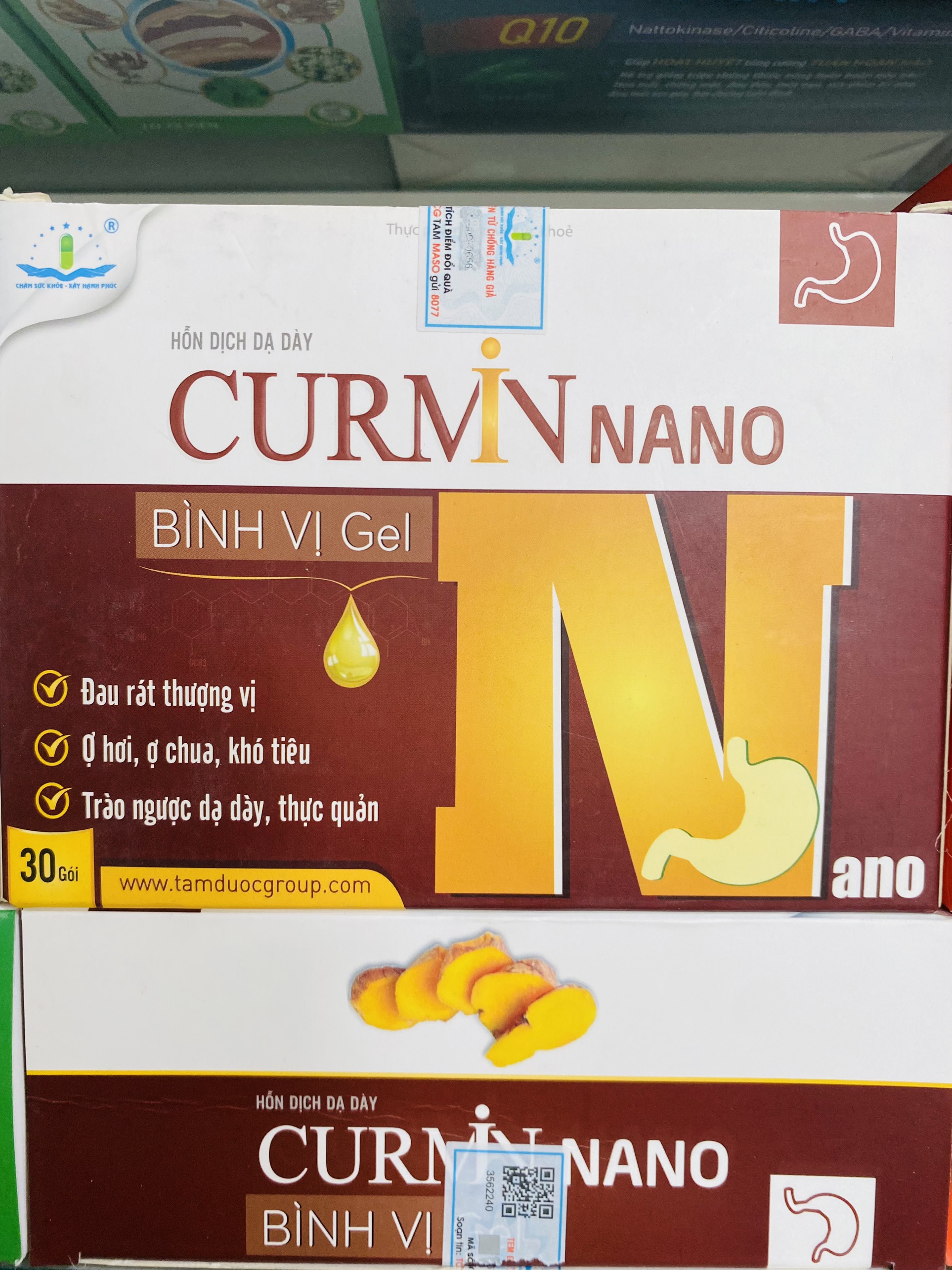 Curmin Nano Bình Vị Gel - Hỗ trợ dạ dày, tá tràng, đại tràng- Hộp 30 gói