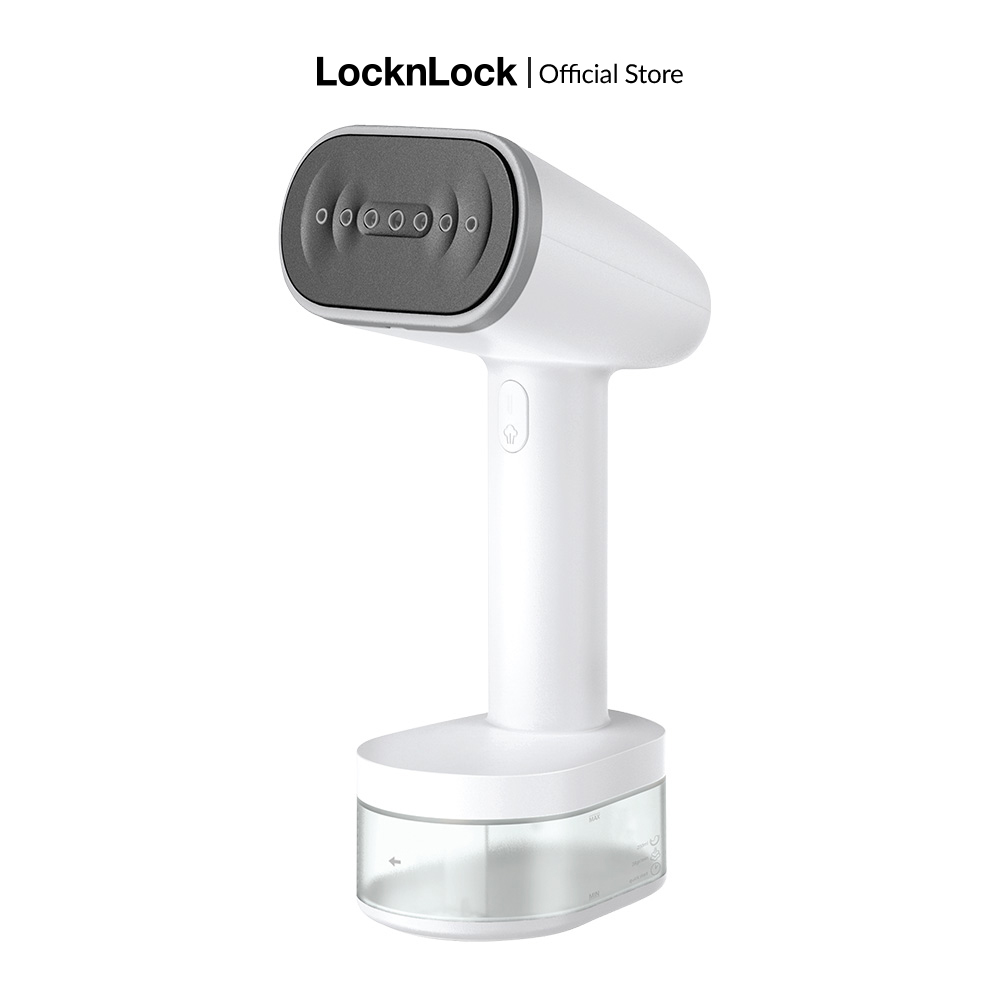ENI223WHT - Bàn ủi hơi nước cầm tay LockLock - Làm nóng nhanh 30s, Mặt là sứ an toàn, 2 đầu chải đi kèm, tự làm sạch - BH 2 năm