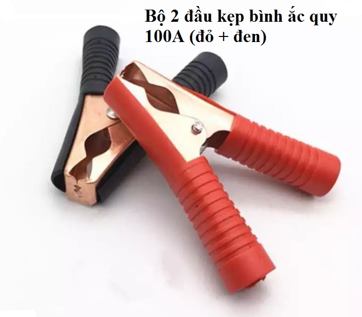 2 chiếc kẹp cá sấu lớn 100A cá sấu Bộ sạc pin xe hơi kẹp cách điện