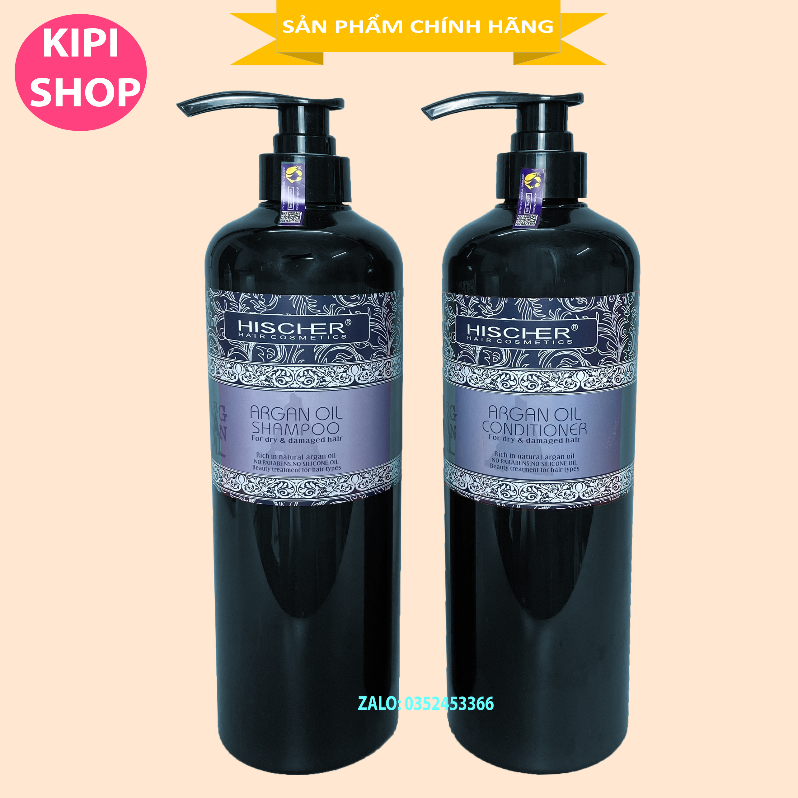 [Hàng chuẩn] Combo bộ dầu gội xả  HISCHER 1000mlx2 kích thích mọc tóc