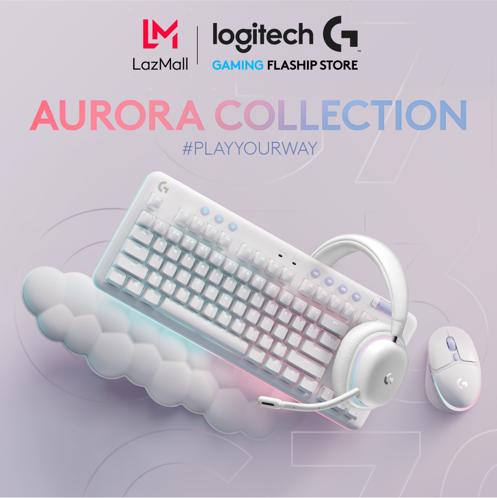 Aurora collection - bàn phím cơ không dây g715 tlk | chuột không dây g705 | tai nghe không dây g735