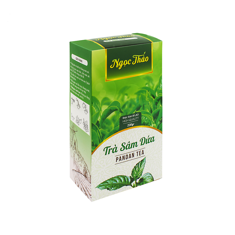 Trà sâm dứa Ngọc Thảo hộp giấy 200g trà xanh ướp hương
