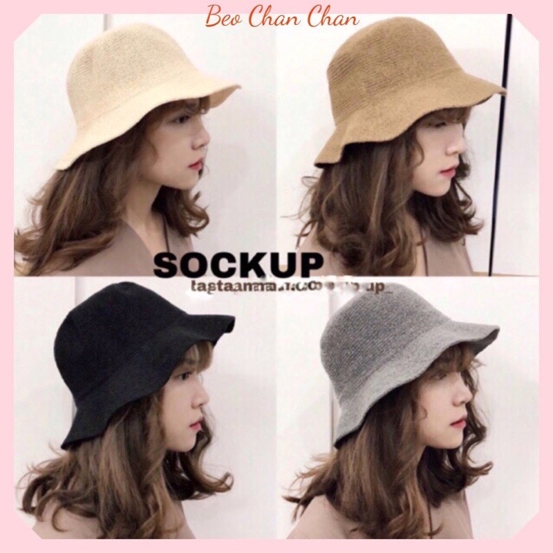 Mũ nón bucket ulzzang Heominhon vành lượn sóng