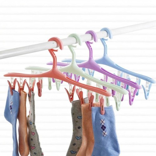 Móc phơi quần áo tất móc 8 kẹp tất quần áo đồ sơ sinh cho bé đa năng