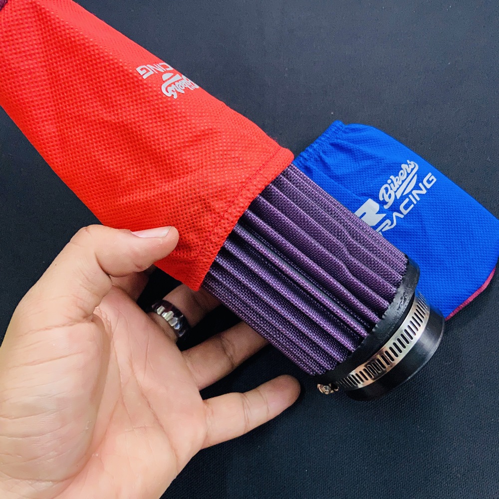 [HCM]( ÁO ĐỎ ) COMBO LỌC GIÓ TRỤ KN KÈM ÁO ĐI MƯA RỬA XE LƯỚI TRÙM CHỐNG NƯỚC CHO XE ĐỘ NHƯ EXCITER WINNER SONIC SATRIA