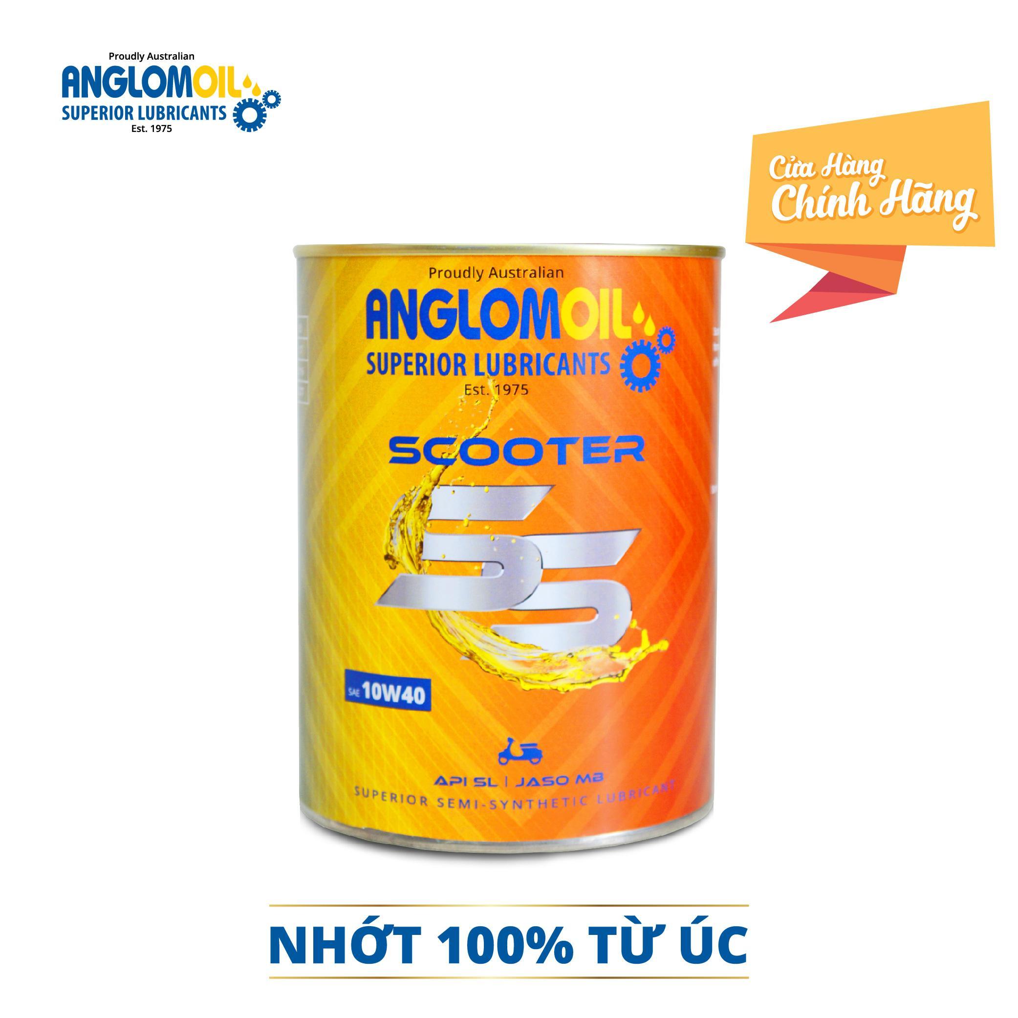 Nhớt bán tổng hợp chuyên tay ga 4 thì Anglomoil, Scooter SS 10W40 1L, phù hợp các loại động cơ
