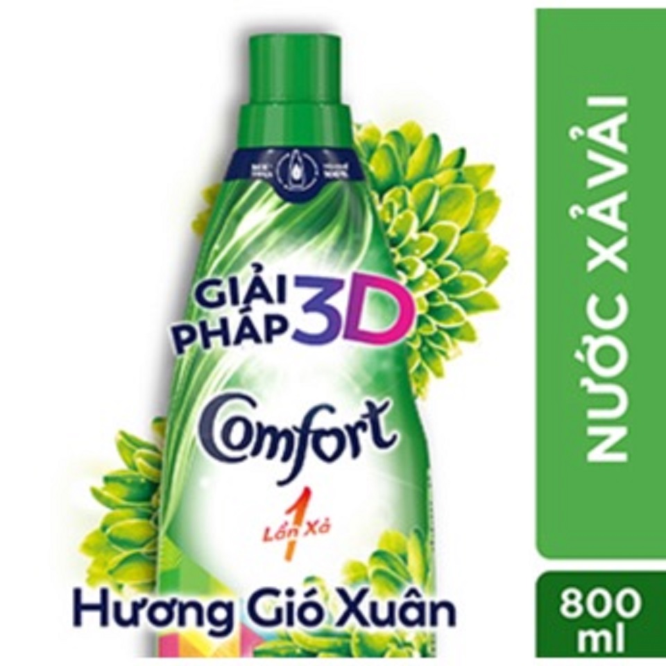 Nước xả làm mềm vải comfort 1 lần xả hương gió xuân chai 800ml