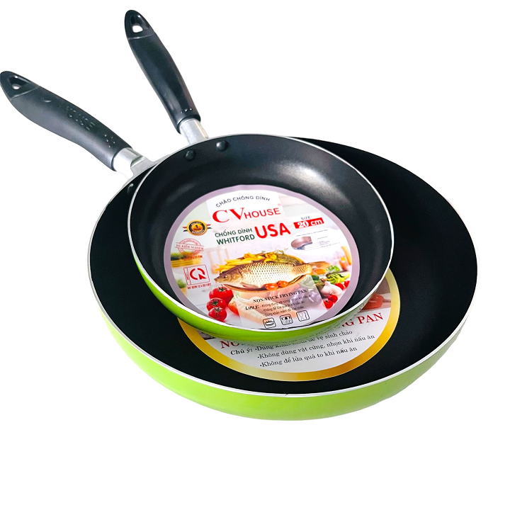 Combo 2 Non-Stick Pans CV-HOUSE Handle Size 20cm-28cm