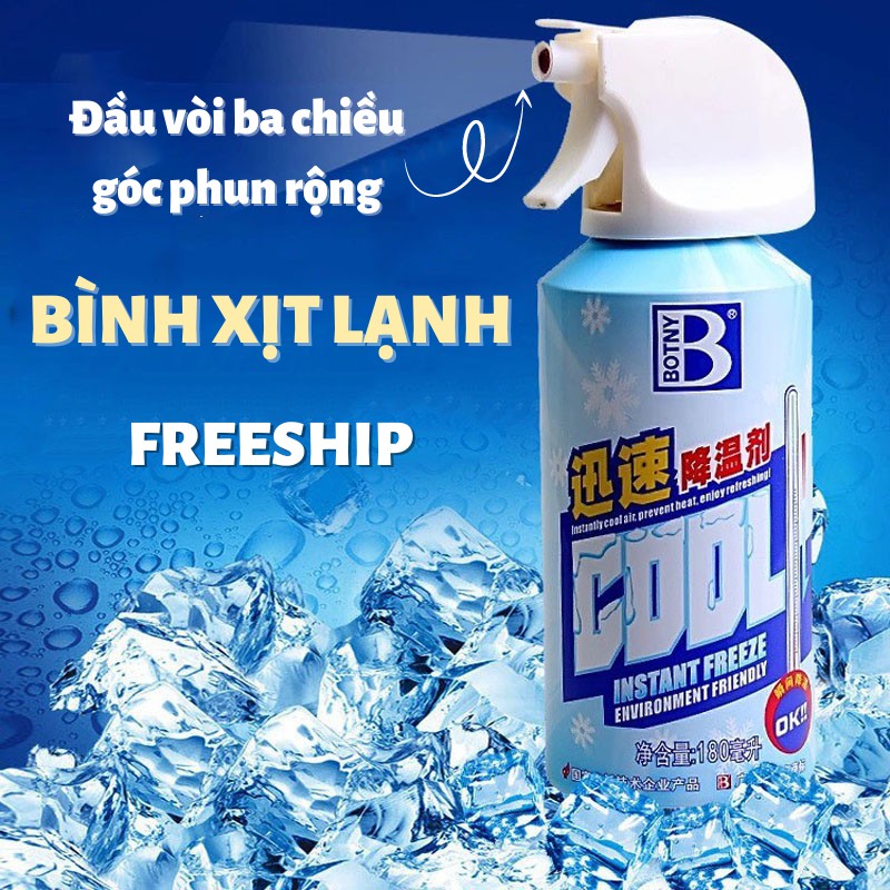 Bình xịt làm lạnh tức thì- bình xịt làm mát cơ thể làm mát ghế ôto xe máy nhanh chóng