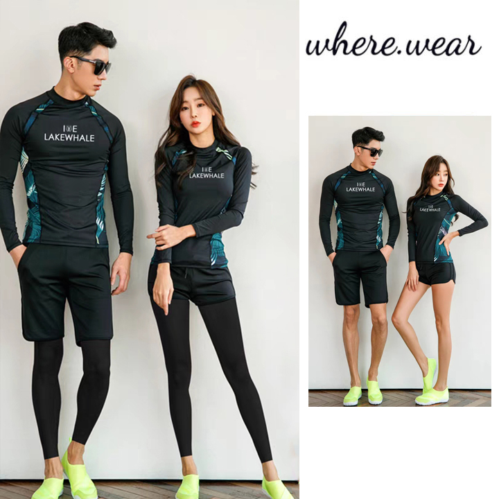 [where.wear]đồ bơi nam nữ Cặp Đôi Bộ đồ bơi nam nữ dài tay phong cách Đồ Bơi Giữ Nhiệt liền thân Áo nam đồ bơi nữ che bụng đồ bơi nữ kín đáo đồ bơi nữ tay dài đồ đi biển