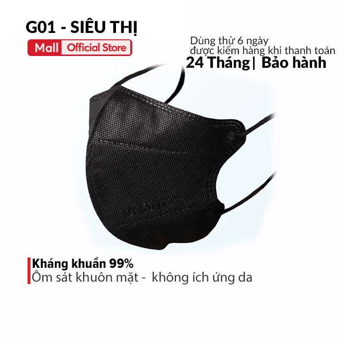  Hộp Khẩu Trang 5D G01 100 Chiếc Công Nghệ Nhật Bản Thiết Kế Thông Minh Ôm Sát Khuôn Mặt Không Đau Tai 3 Lớp Lọc Bụi Mịn 