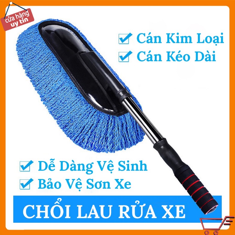 Cọ chổi dẹt nano lau chùi xe ô tô - chổi rửa xe hơi - chổi vệ sinh - chổi lau chuyên dụng chùi làm sạch xe - điều chỉnh được độ dài - Phụ Kiện Đồ Chơi Ô Tô Xe Hơi EUNOIA