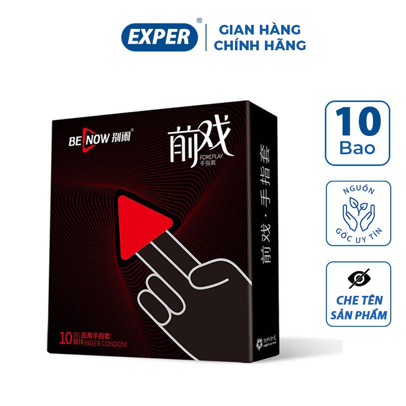 Bao cao su ngón tay FORE PLAY LOVE, bao ngón tay cao su siêu mỏng, bcs ngón tay 1 hộp 10 cái