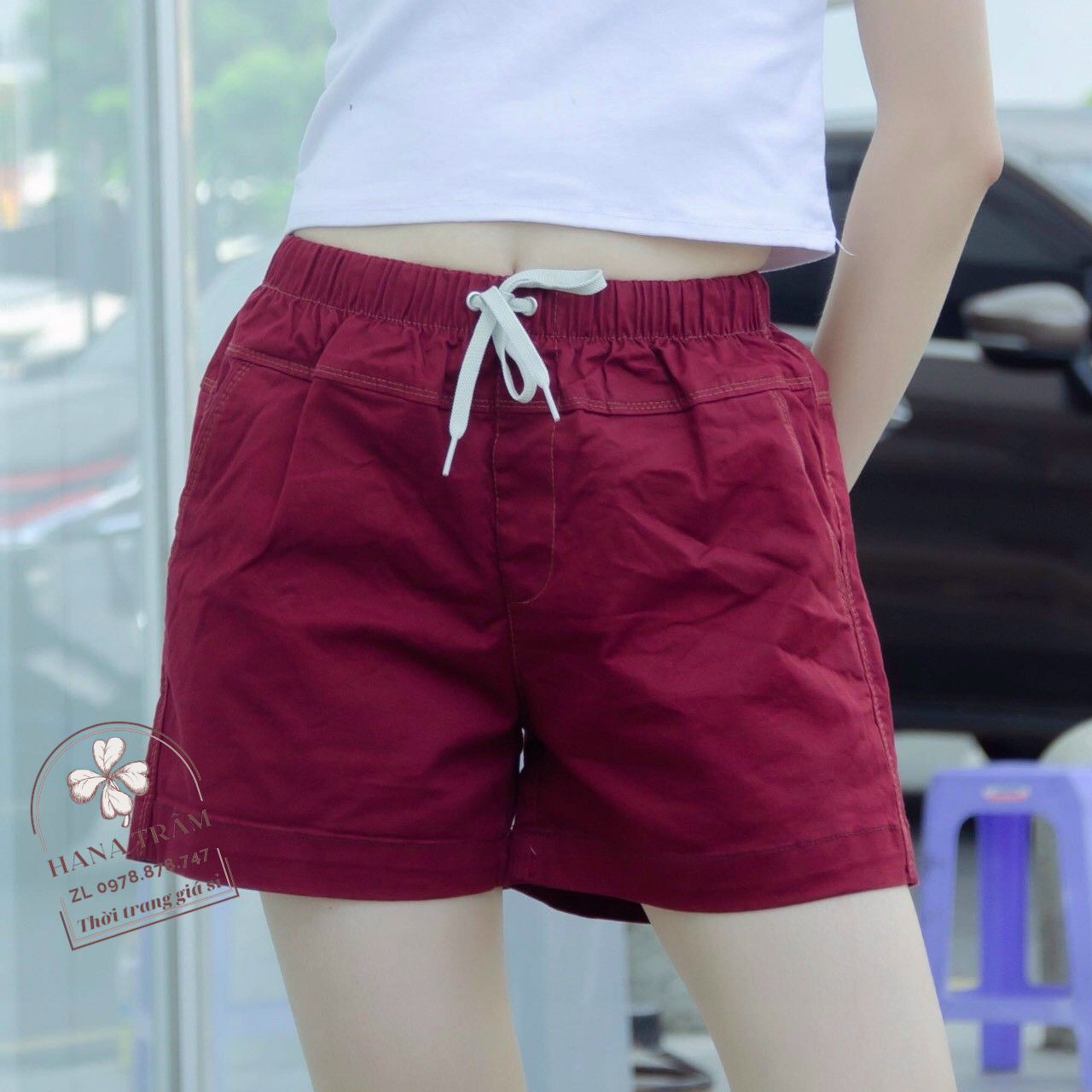 Quần sọt kaki nữ lưng thun size đại
