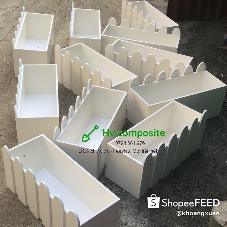 chậu hàng rào trồng cây composite (50x20x20+5)