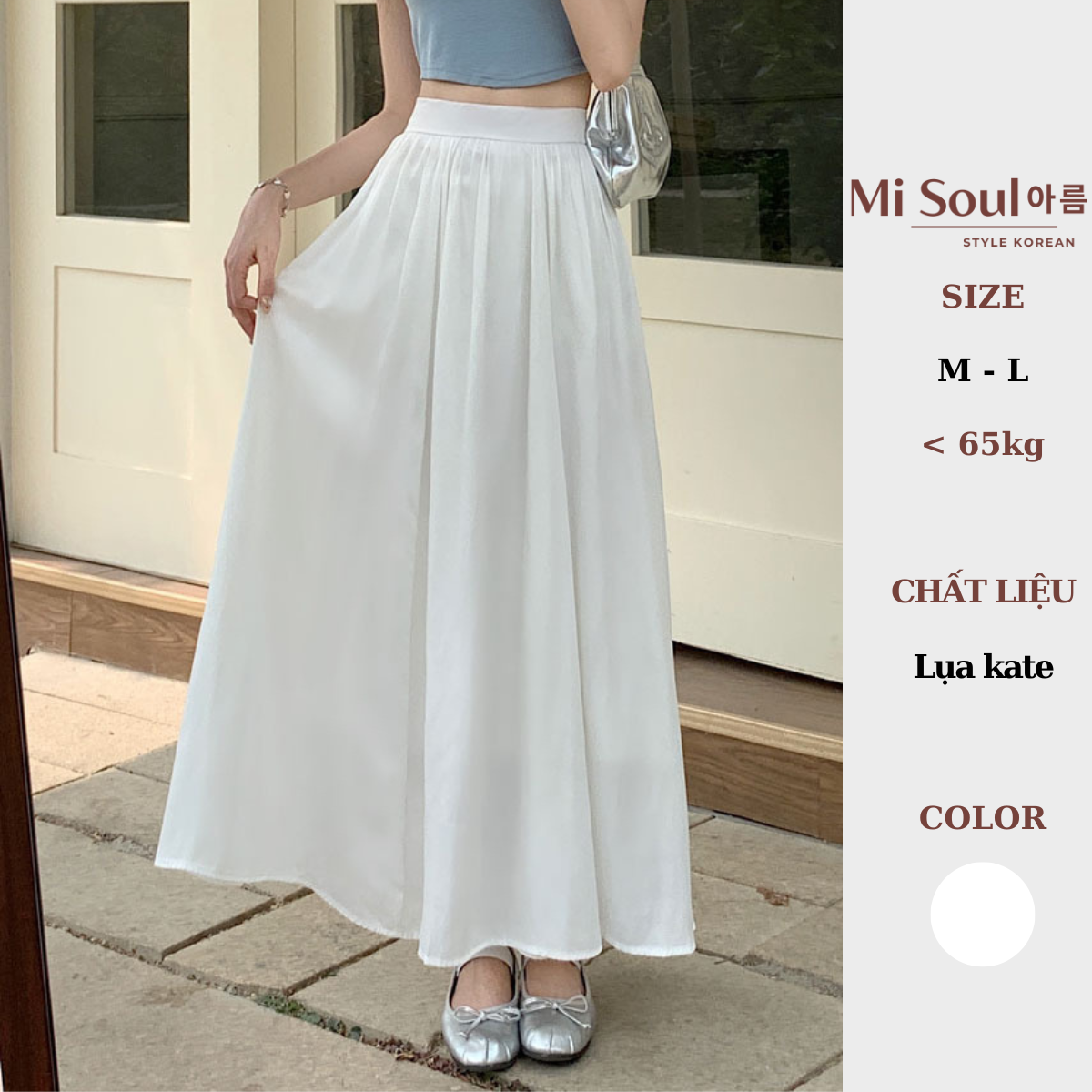 Chân Váy Dài Maxi 2 Lớp Dáng Xoè Cạp Thun Chun Chất Lụa KaTe Mềm Mại Misoul, Váy Dài Maxi 2 Lớp Xếp Ly Dày Dặn 353