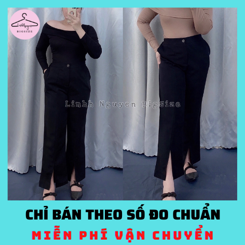 Quần ống loe xẻ ống bigsize | quần ống loe linhh nguyen bigsize