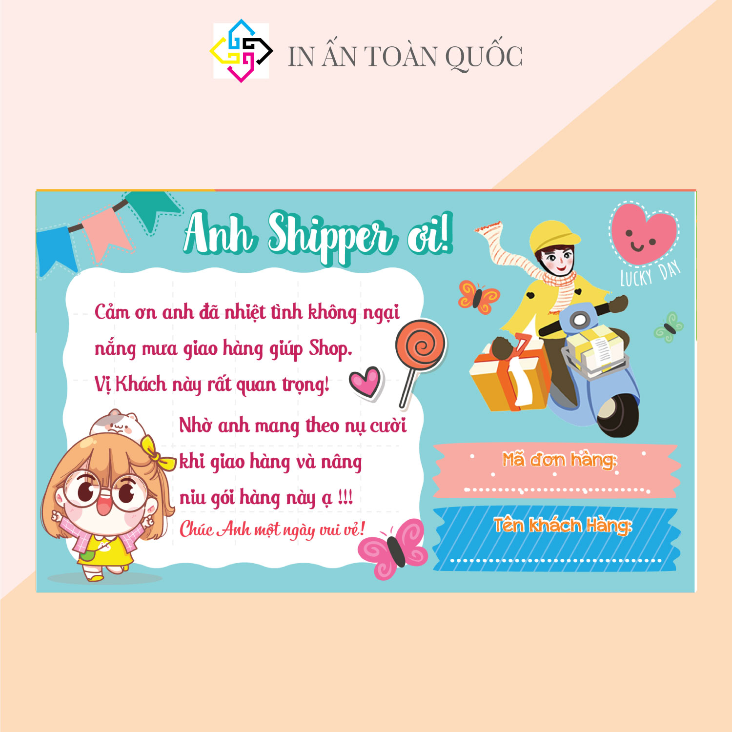 [HCM]Tem nhãn decal dán hàng cod cảm ơn anh shipper 100 cái