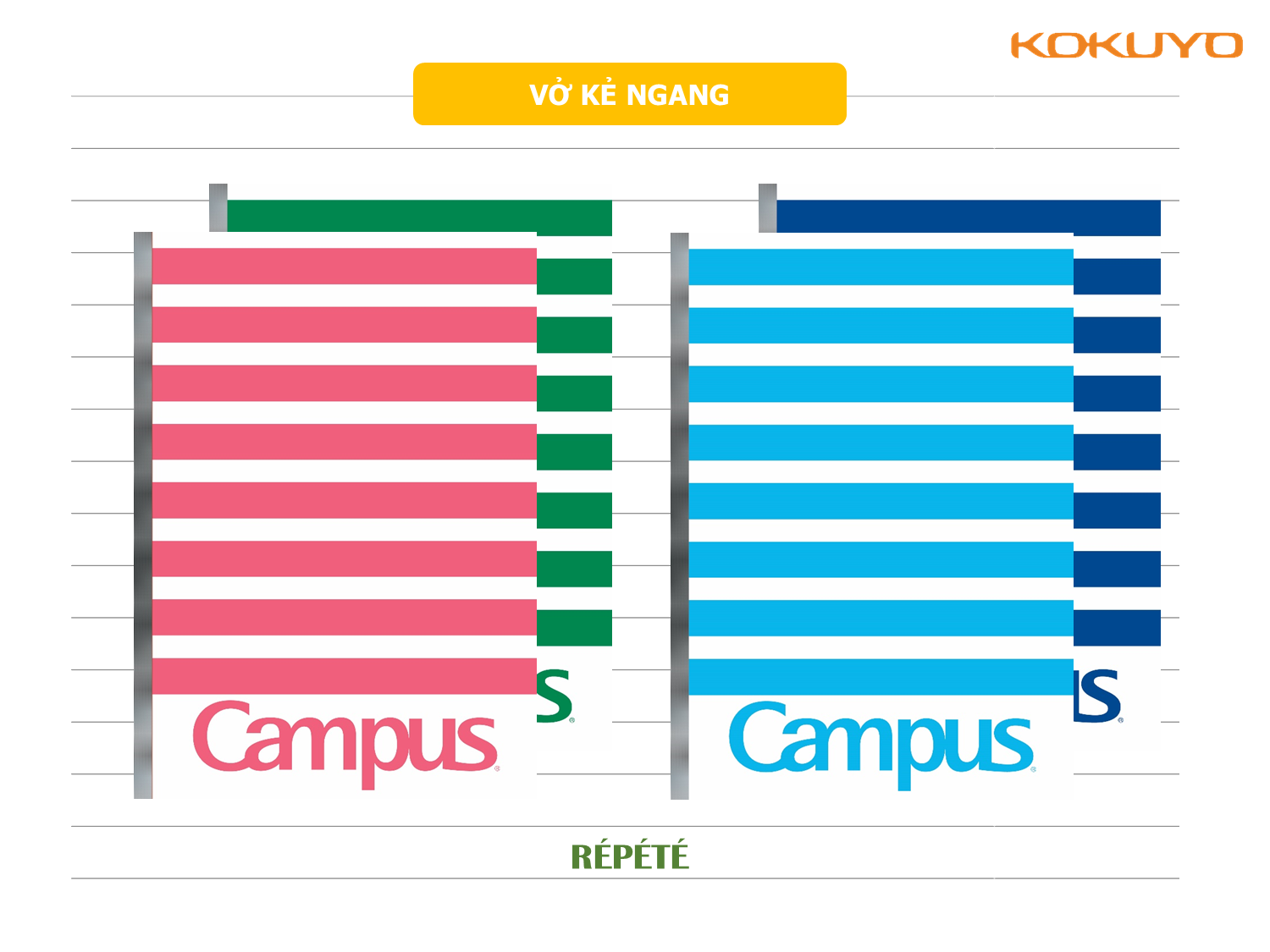 vở kẻ ngang 80/120/200 trang Campus Repete 70gms
