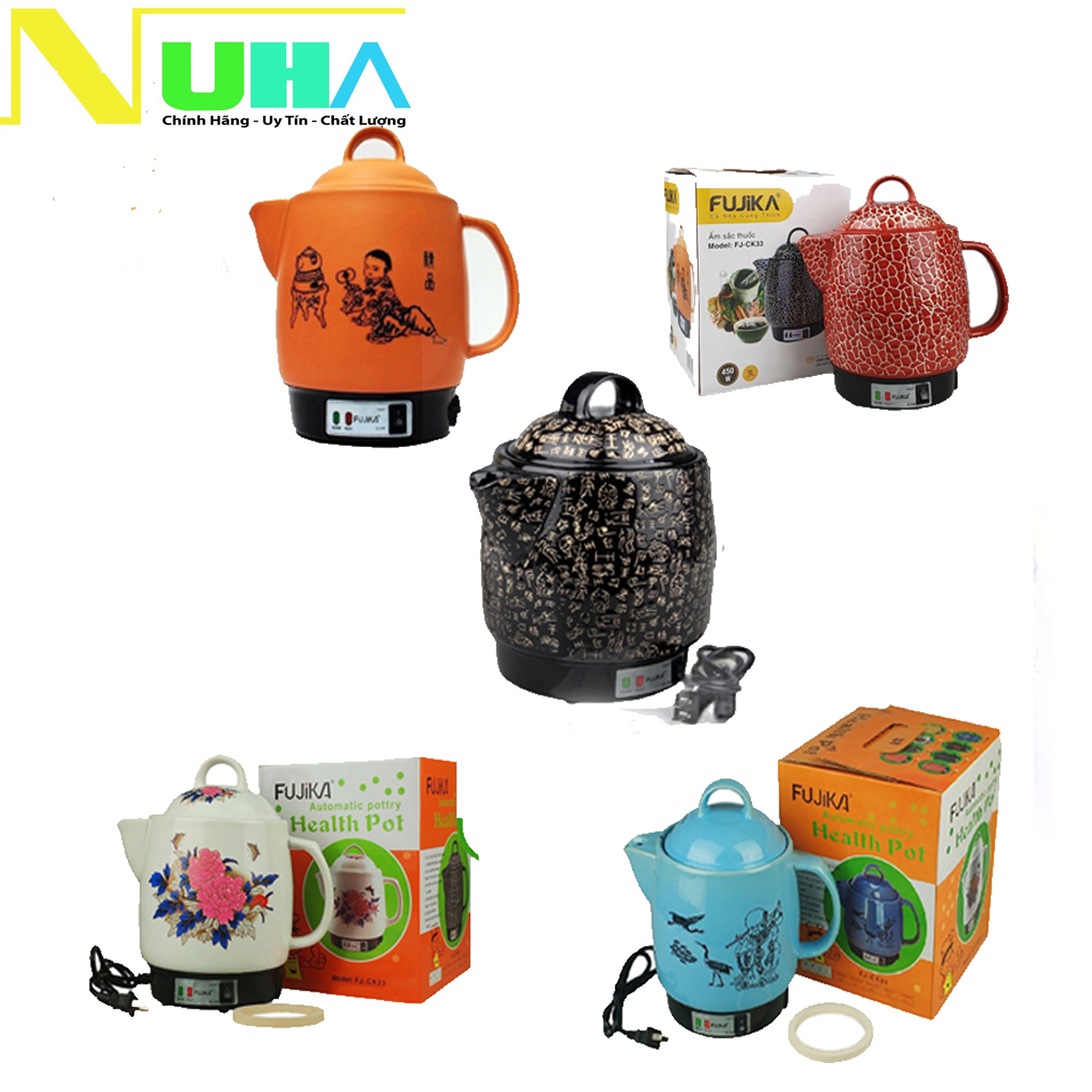 Ấm sắc thuoc Fujika FU-CK33  cống suất 450W dung tích 3L tự động ngắt bảo hành 12 tháng, có bán vòng canh thuoc-Hàng chính hãng