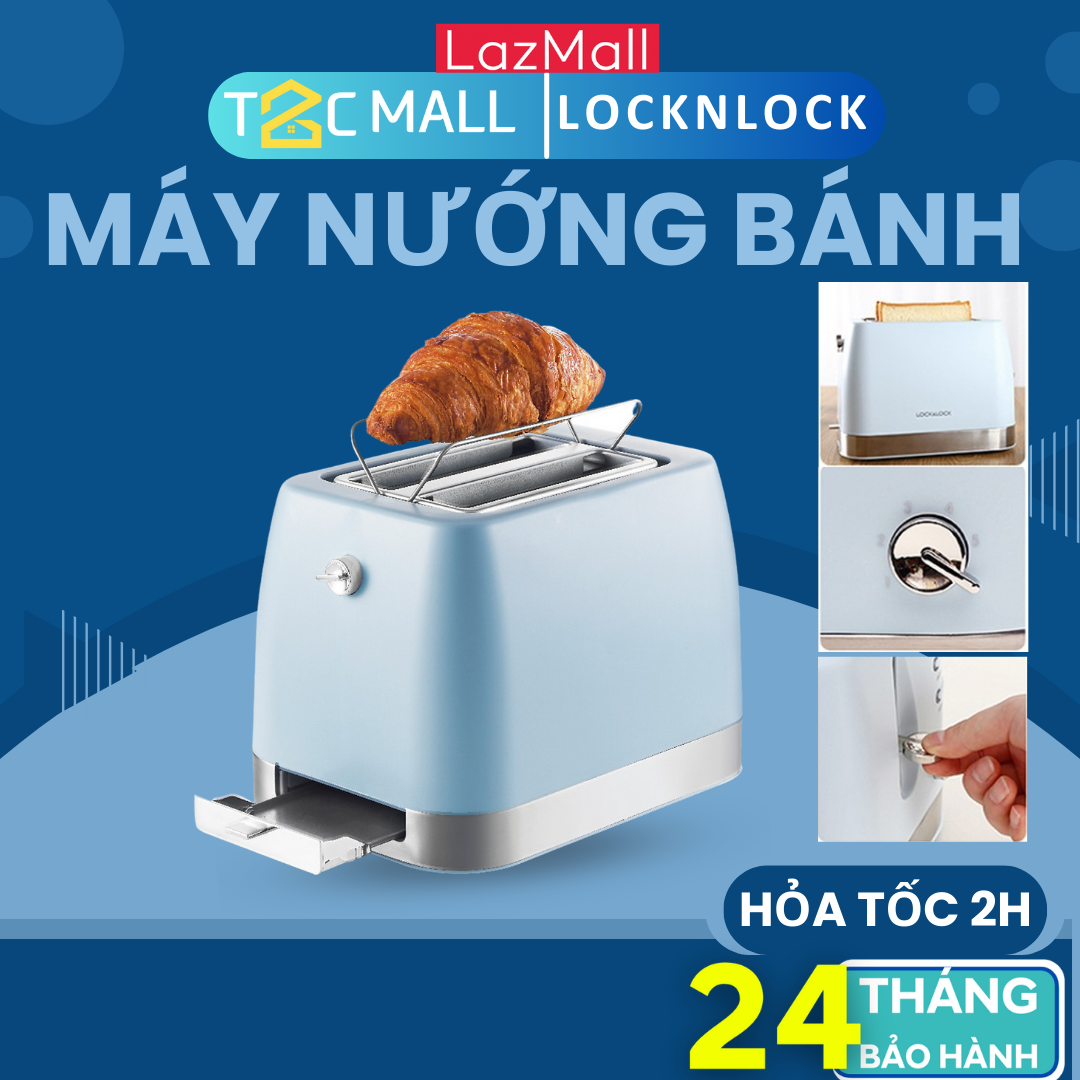 Máy nướng bánh mì lock&lock hâm nóng nướng bánh ejb221blu - t2cmall