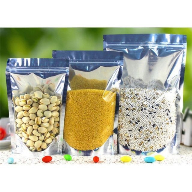100gr túi zip đáy đứng trong bạc