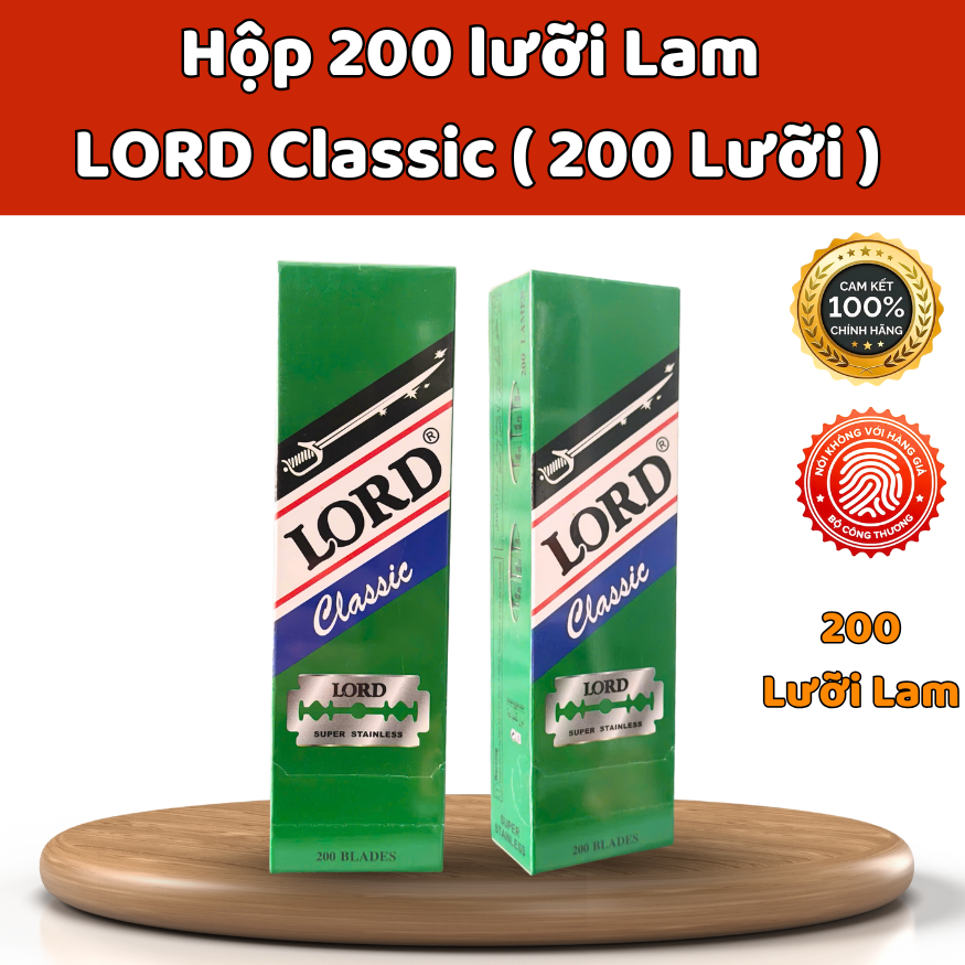 Hộp 200 Lưỡi Lam Dao Cạo Râu LORD , Siêu Bén, Hàng Chính Hãng.