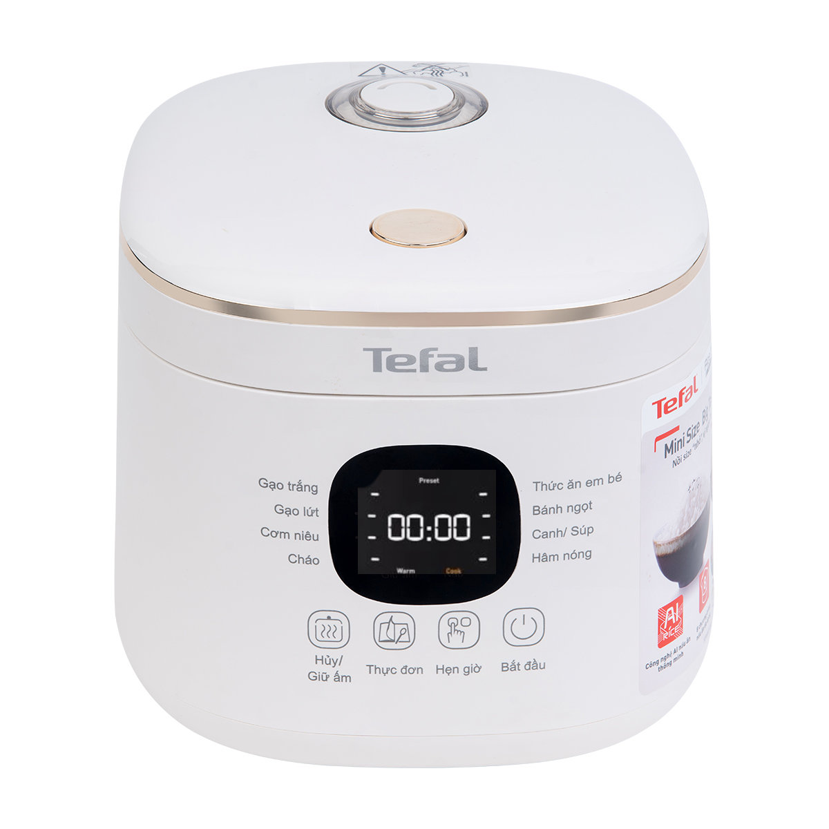 Nồi cơm điện tử tefal rice mate mini rk515168 dung tích 0.7l, bảo hành 24 tháng - hàng chính hãng