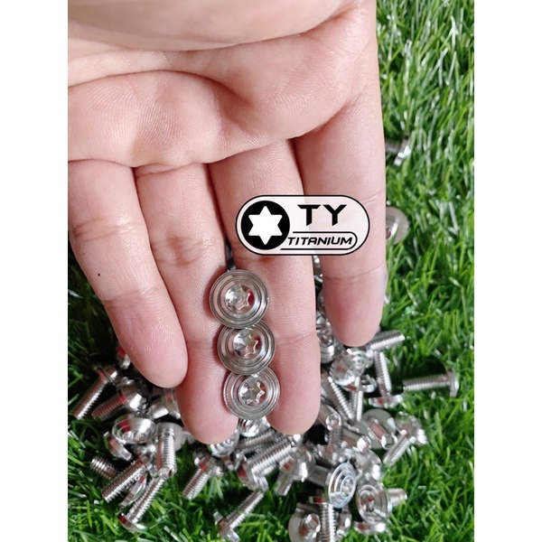 Combo 10 Ốc Salaya inox304 6li15 Dù Nhỏ Mẫu Thái gắn Đĩa Vario Ab 150i , ốp pô , dàn áo thông dụng các dòng xe