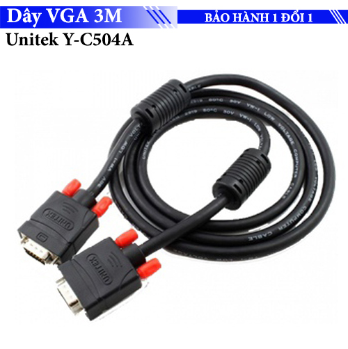 Cáp màn hình pc - dây vga 2 đầu unitek y-c504a - dài 3m - cho máy chiếu, màn hình lcd