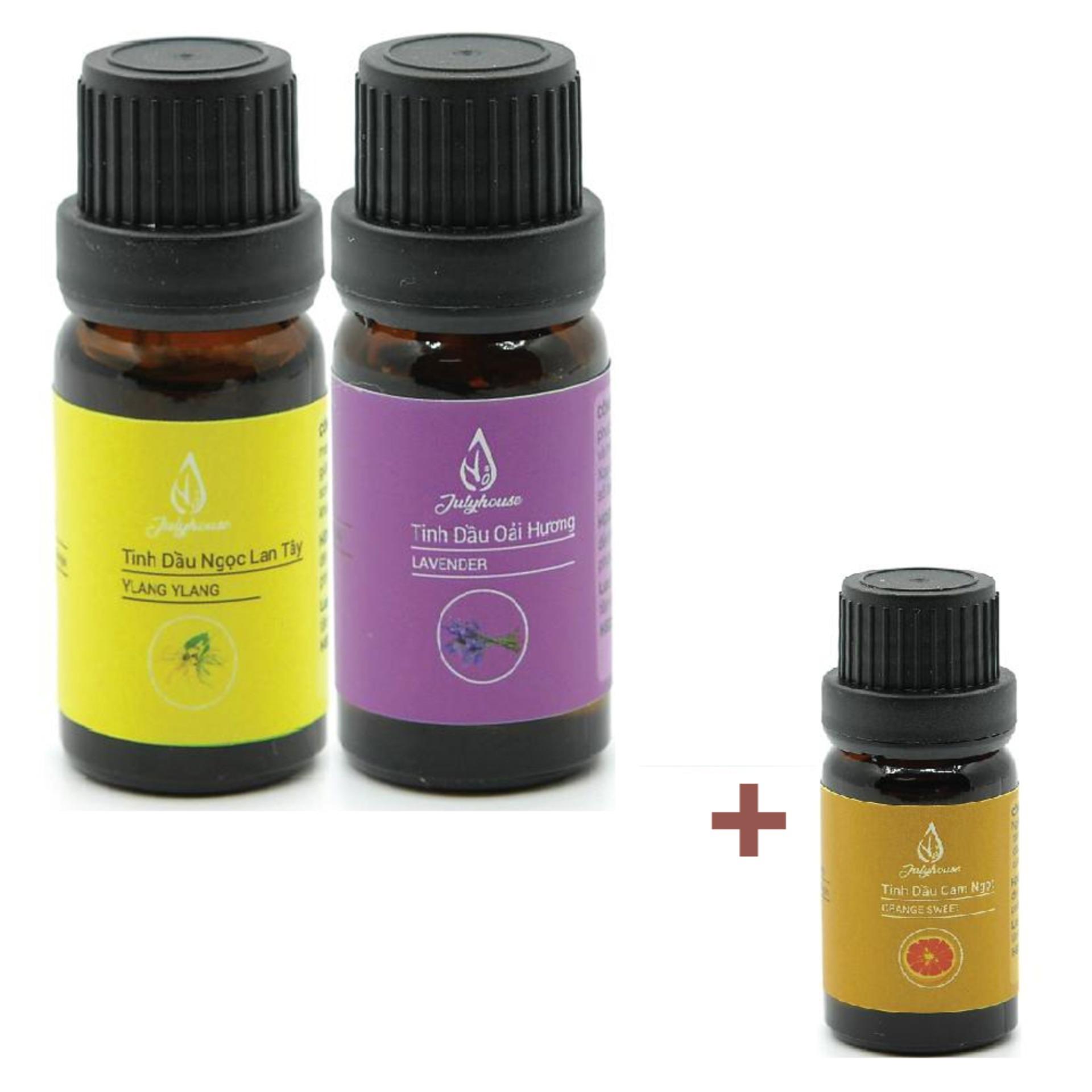 Set of 2 Lavender essential oils, Ngoc Lan Tay aromatic room, relieve stress, help sleep well Julyhouse. (Comes with Orange Sweet Essential Oil Julyhouse)