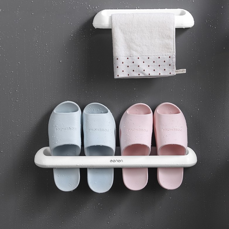 Kệ Treo khăn Nhà tắm Dán Tường Oenon Nhựa PP Cao Cấp, Kệ Treo Giày Dép Dán Tường