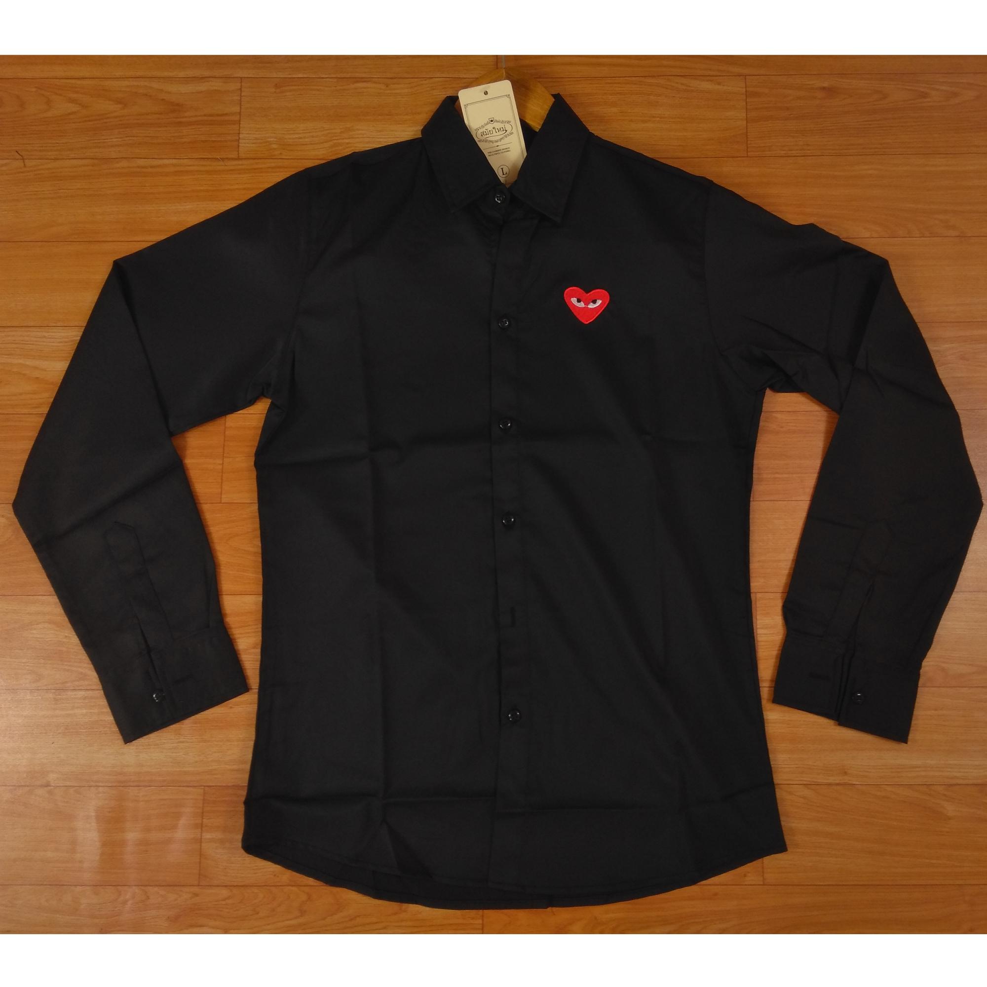 Áo Sơ Mi Nam Tay Dài Không Túi Màu Đen Họa Tiết Trái Tim Đỏ Trước Ngực Asmnam074 Cao Cấp Chính Hãng Giá Rẻ Đẹp Bền Chất Lượng 2020