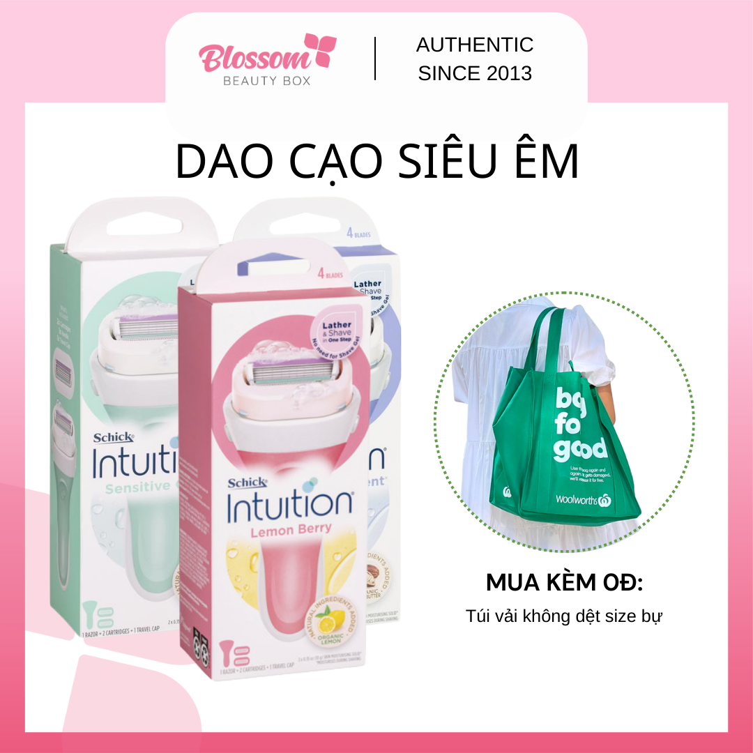 Dao cạo nữ schick intuition đầu bơ kèm refill #blossom.beautybox