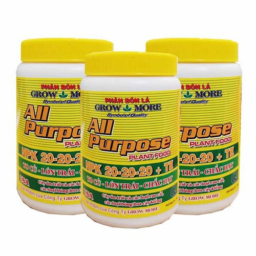 Npk 20-20-20 hủ 100gr - phân bón lá - phân bón phong lan- grow more 202020-phân bón growmore -phân phong lan