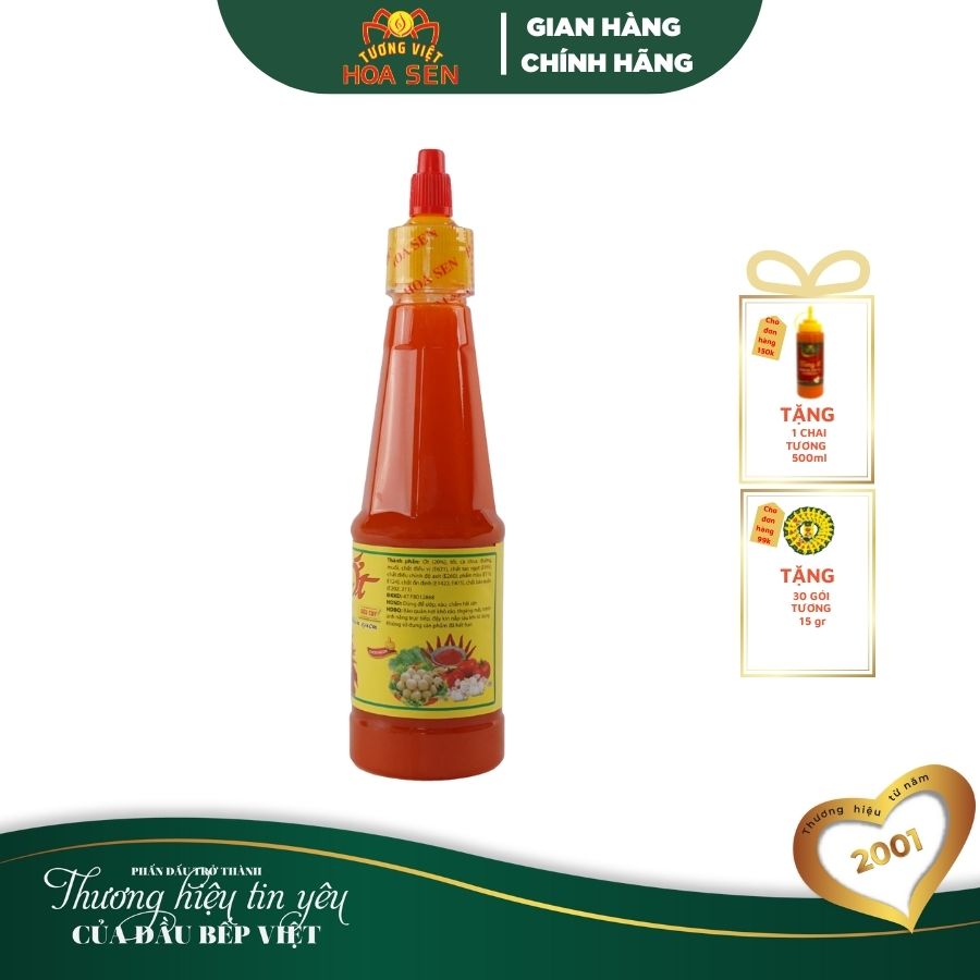 Tương ớt chai 250g - tương việt hoa sen