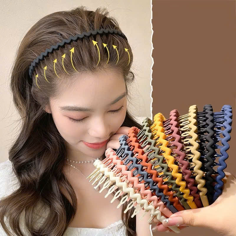 Combo 3 Băng Đô Bờm Cài Tóc Chống Trượt Kiểu Gợn Sóng