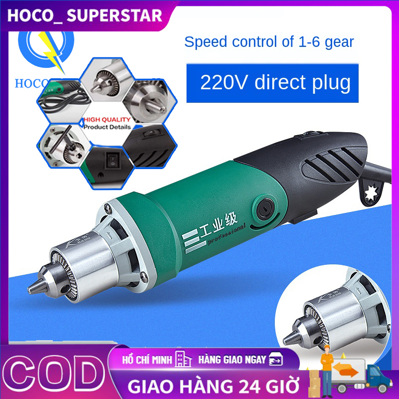 Máy mài khuôn 500W tặng 1 đôi chổi than ĐẦU KẸP 3 chấu 6mm