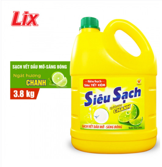 Nước rửa chén LIX siêu sạch chanh 3,6kg