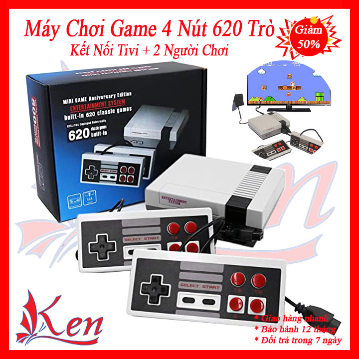 Máy chơi điện tử 4 nút cầm tay Nintendo  (620 trò chơi không trùng lập lại )