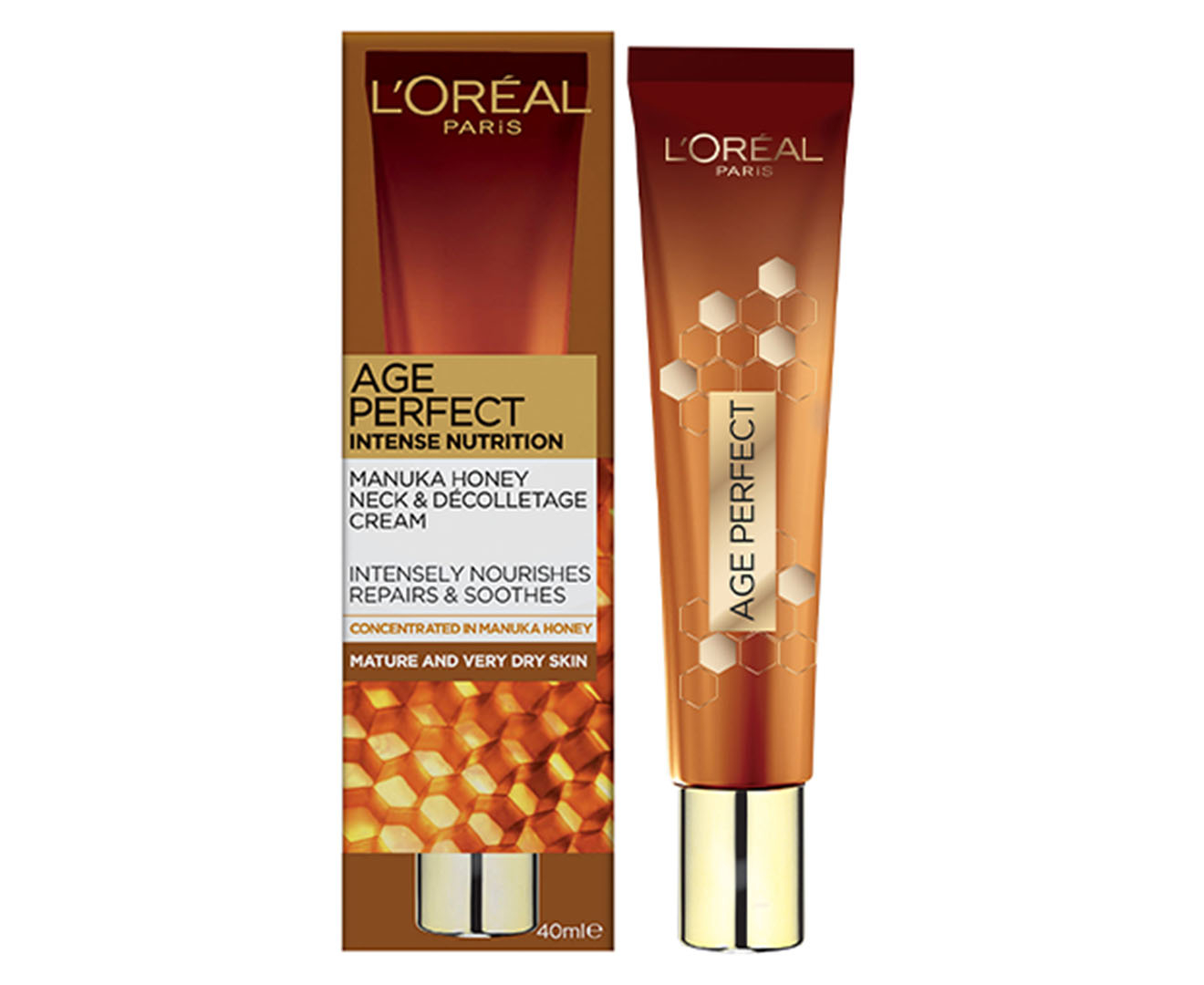 Kem Dưỡng Chống Lão Hóa cho Mặt Và Cổ L'Oreal Age Perfect Intense Nutrition Manuka Honey Neck & Decolletage Cream 40ml