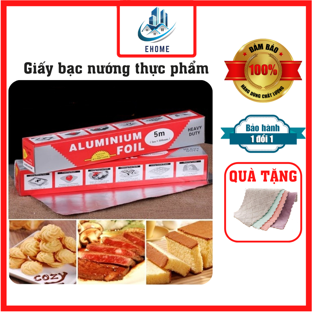 Giấy bạc bọc nướng thực phẩm cuộn 5m x 30cm và 10m x 30cm